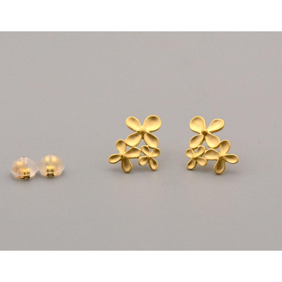 フラワーガーデンスタッドピアス PTプラチナK18 ピンクゴールド 