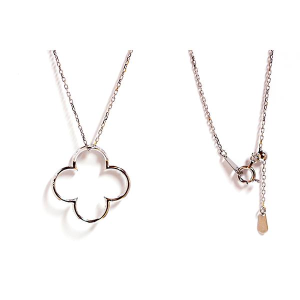 クローバーネックレス　18金ホワイトゴールド ダイヤ　k18wg 18kwg ネックレス 18K ダイヤモンド レディース クローバー ペンダントトップ