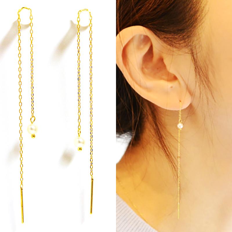 ベビーパール チェーンピアス ロングピアス 淡水パール K18 ホワイトゴールド ピンクゴールド イエローゴールド BABY PEARL PIERCE :ct255-3m:CASHO - 通販 - Yahoo!ショッピング