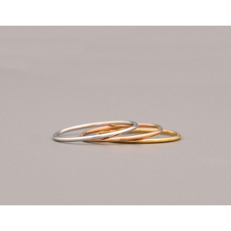 ドーナツリング 1mmK10 ホワイトゴールドピンクゴールドイエロー