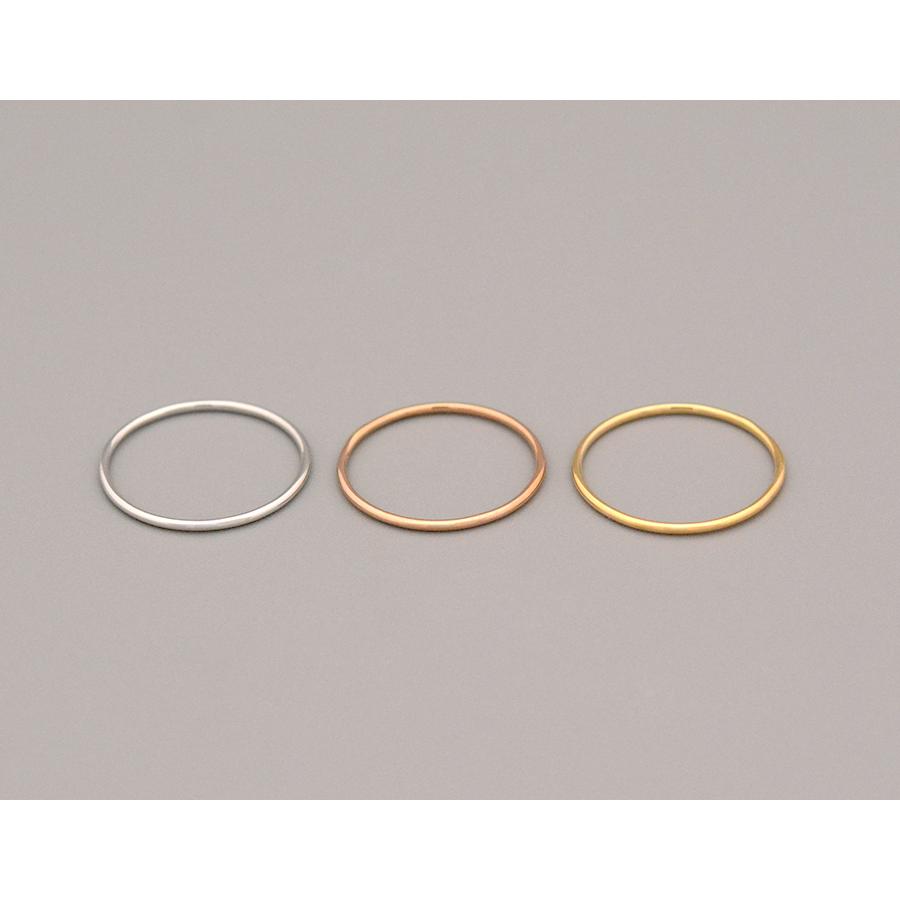 ドーナツリング 1mm K10 ホワイトゴールドピンクゴールドイエロー