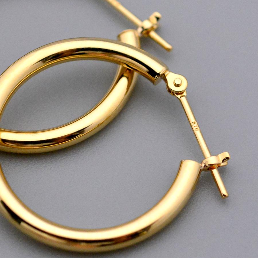 チャームコンビフープピアスK18イエローゴールド2.0mm-20mm