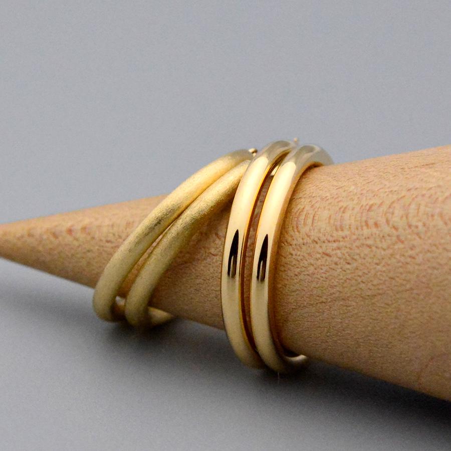 チャームコンビフープピアスK18イエローゴールド2.0mm-20mm