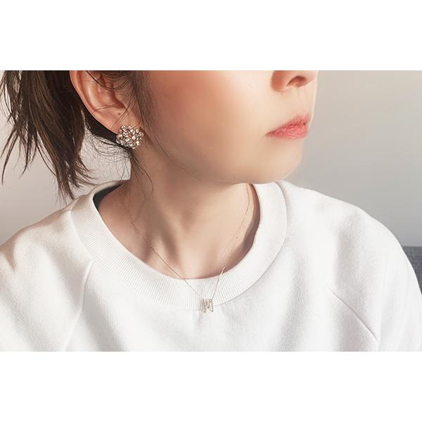 Mダイヤモンドイニシャルペンダント ネックレスpt900/850 プラチナK18  