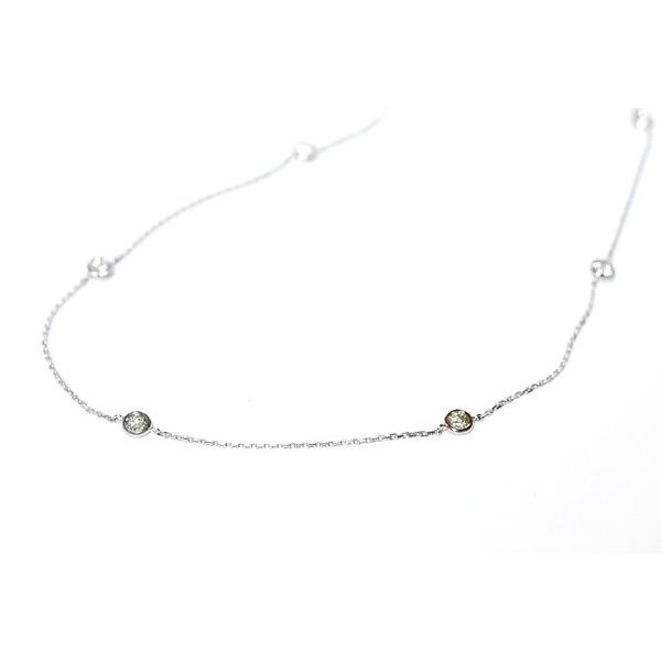 ドーナツセットダイヤモンドステーションロングネックスK18WGホワイト