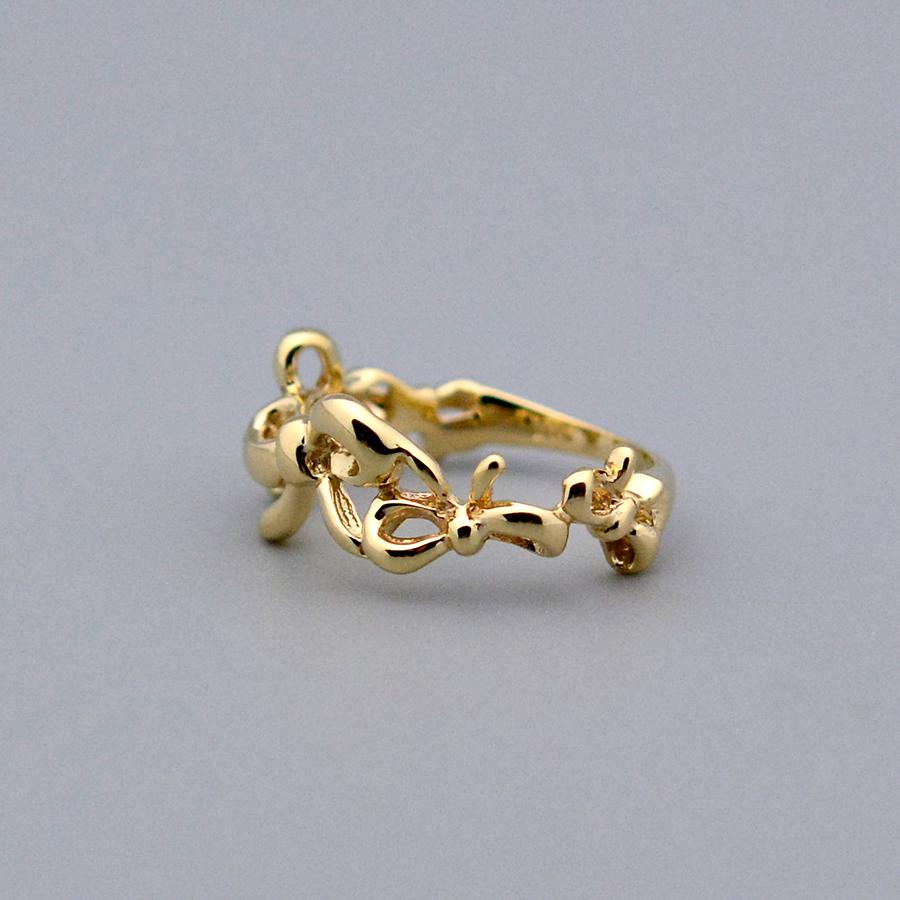 アシンメトリーリボンリングK10K18PT950ホワイトゴールドピンク