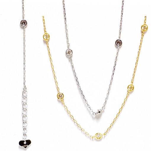 ドーナツセットダイヤモンドステーションブレスレット0.25K18ホワイト  