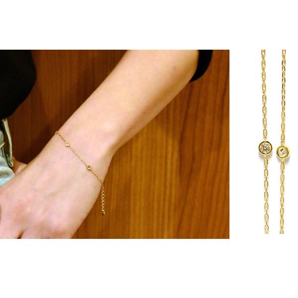 ドーナツセットダイヤモンドステーションブレスレット0.25K18ホワイト  