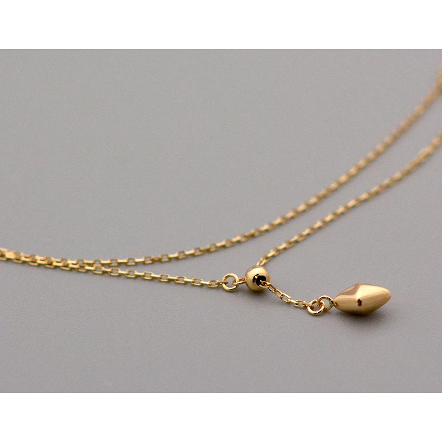 Yチェーン 2WAYロングネックレス スタッズ75センチK10ホワイトゴールド