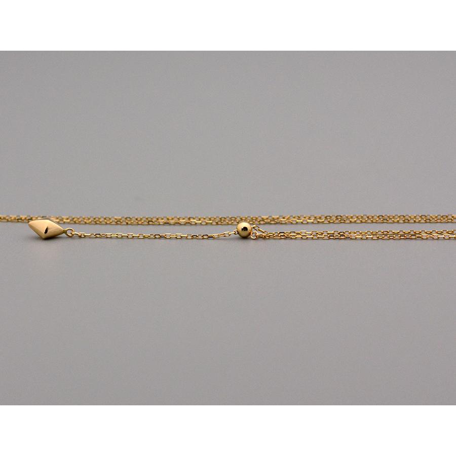 Yチェーン 2WAYロングネックレス スタッズ75センチK10ホワイトゴールド