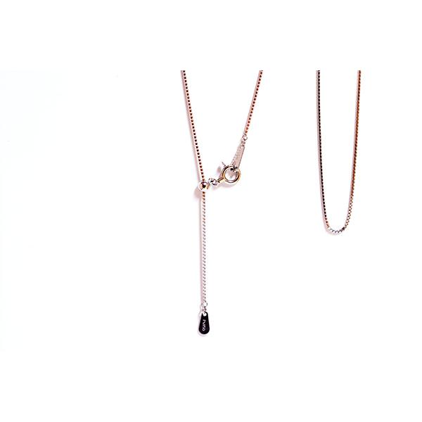 スライドフリーチェーンネックレスベネチアンpt850プラチナ0.7mm×45cm 
