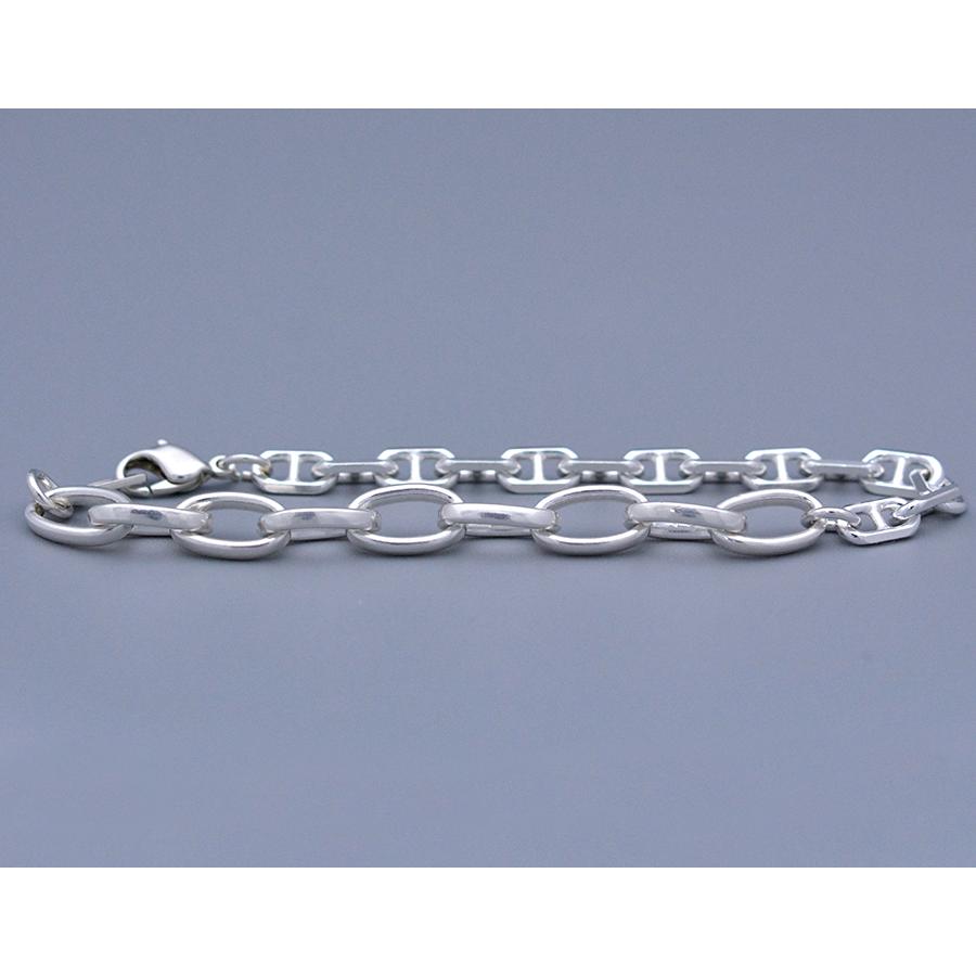 カットアンカーラウンドミックスブレスレットsv925シルバー