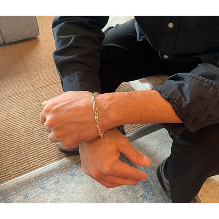 カットアンカーチェーンブレスレットsv925シルバー : CASHO - 通販