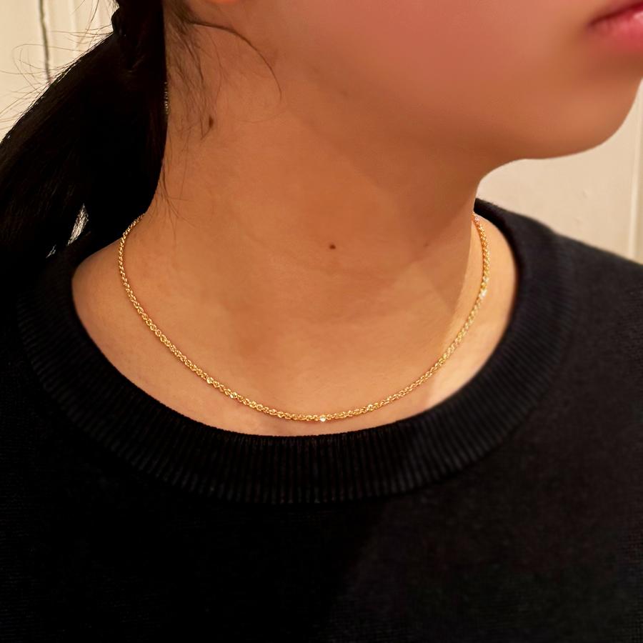 クラシックロープチェーンネックレスSサイズ40センチ50センチK10