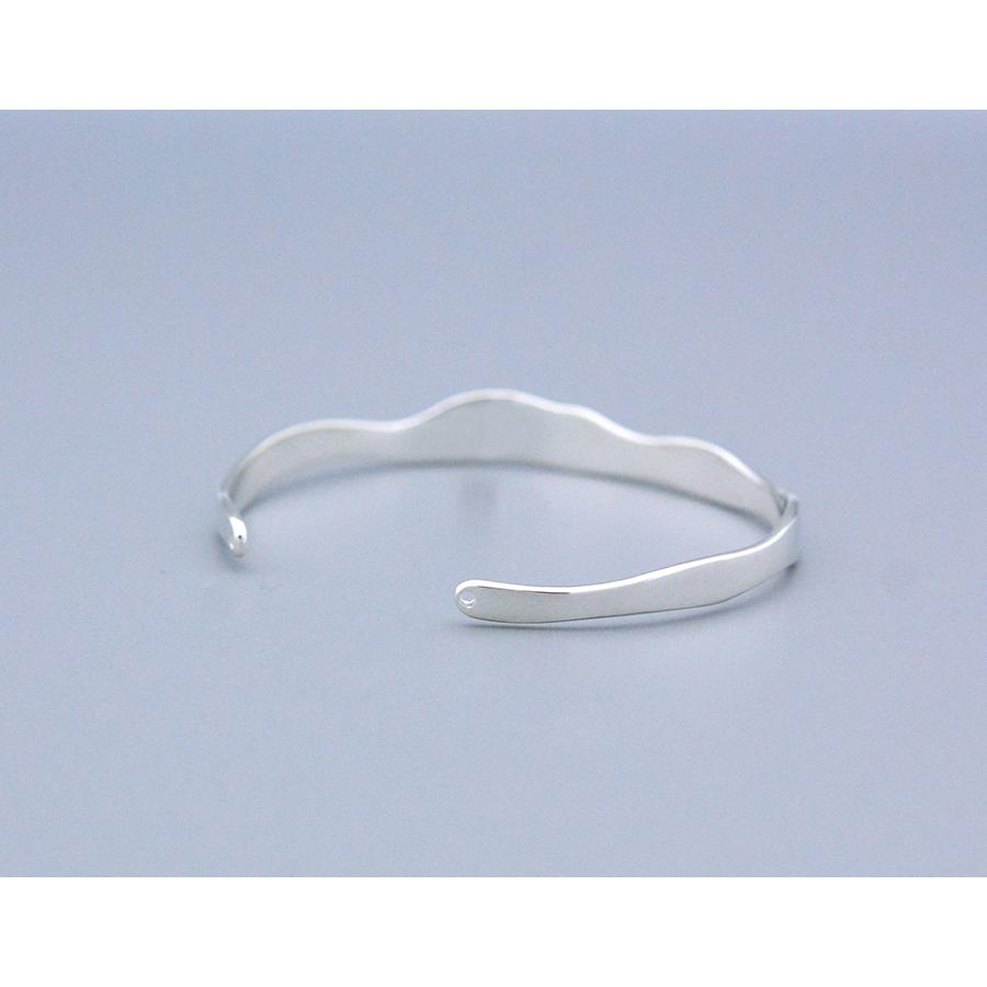 シルバー925 SV925 スリム ウエーブ バングル シルバーsv925バングル アシンメトリーウェーブ レディース : CASHO