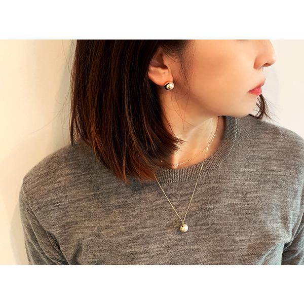 ハーフボール パール ペンダント ネックレス あこや真珠8.5mm イエロー 