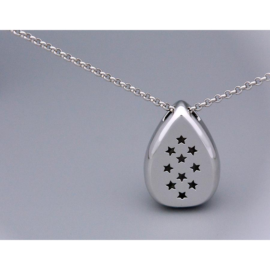 シルバー天然石ドロップペンダントネックレス ドロップペンダントロングネックレスsv925シルバーバックサイドスター