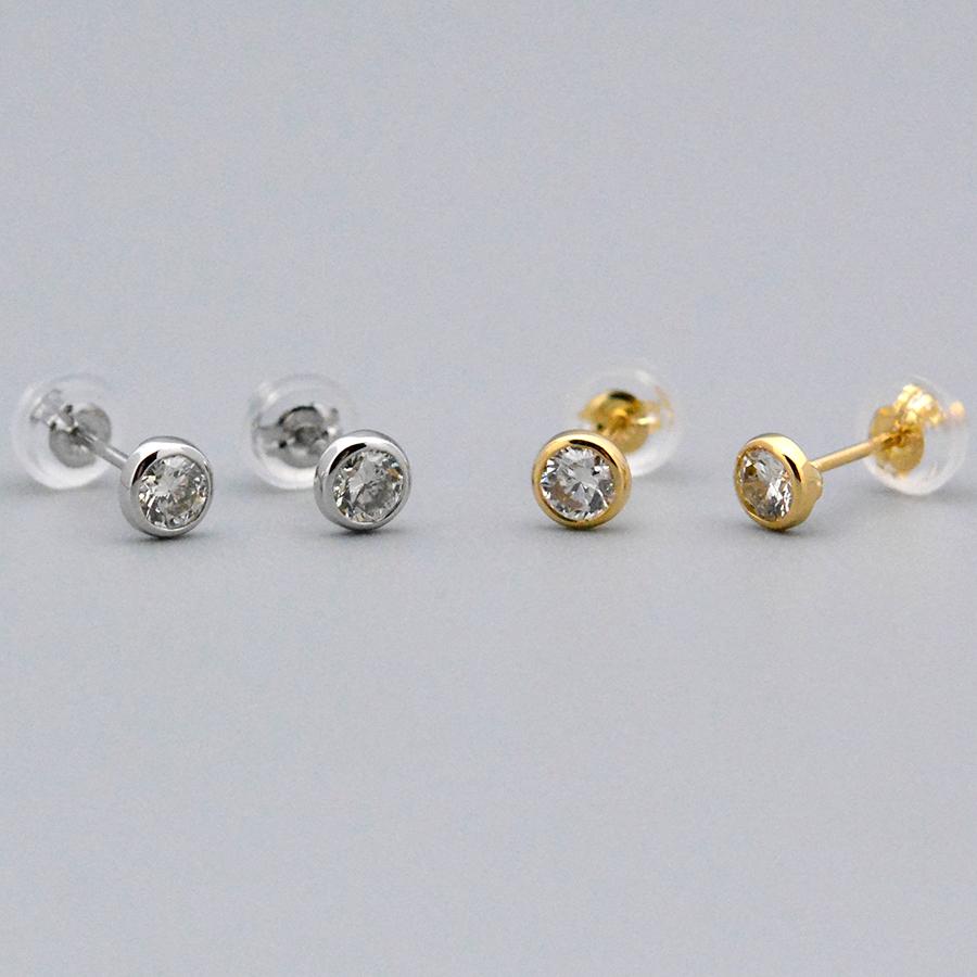 ドーナツセット スタッドピアスダイヤモンド0.30ct  Pt900プラチナK18YGイエローゴールドの画像