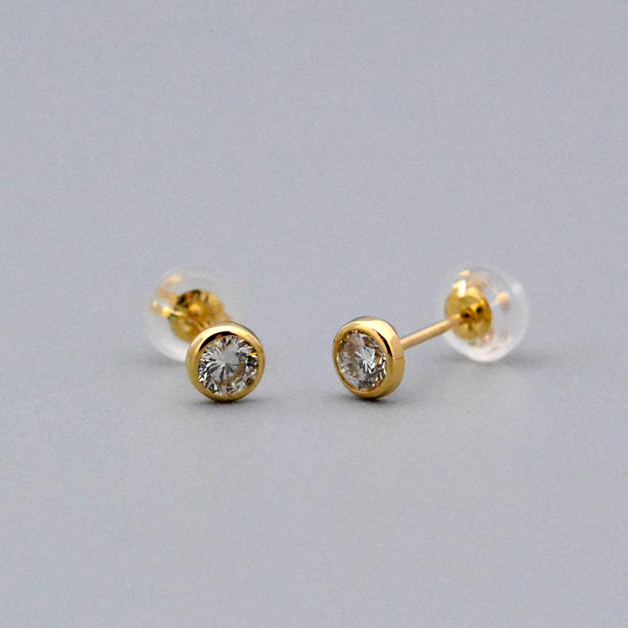 ドーナツセット スタッドピアスダイヤモンド0.30ct  Pt900プラチナK18YGイエローゴールドの画像