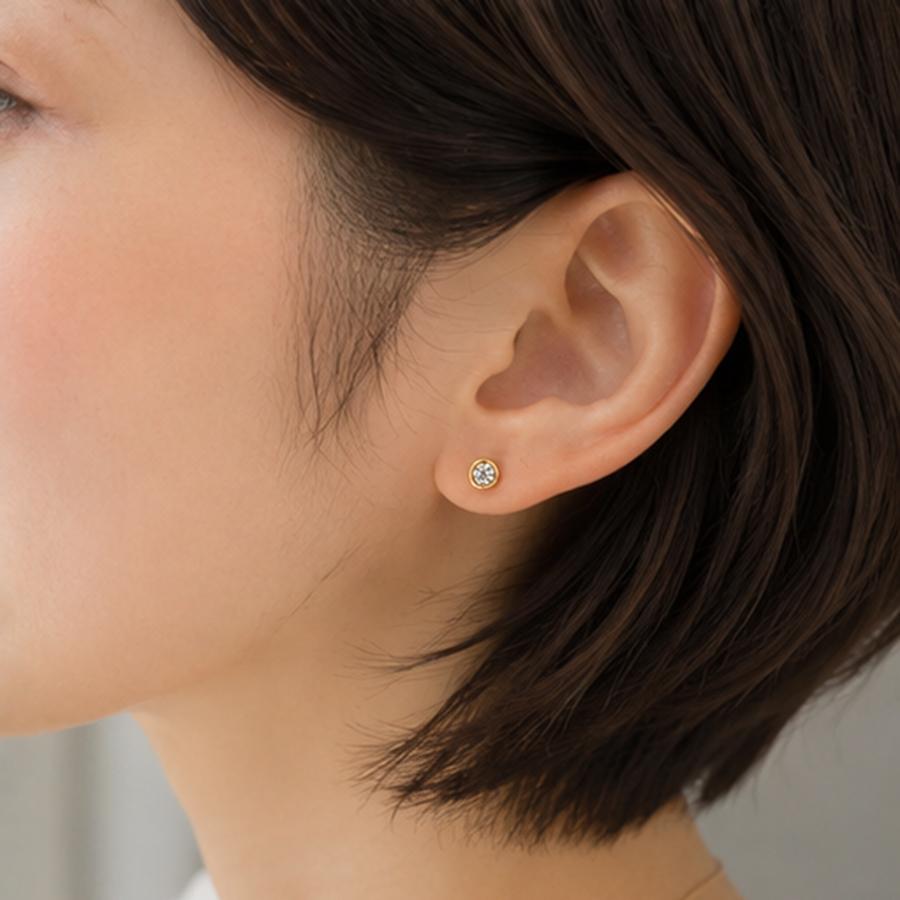 ドーナツセット スタッドピアスダイヤモンド0.30ct  Pt900プラチナK18YGイエローゴールドの画像