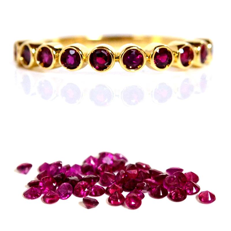 ラウンドテンエタニティーリングルビー K10 K18 pt950ホワイトゴールドピンクゴールドイエローゴールドプラチナ製作 | 