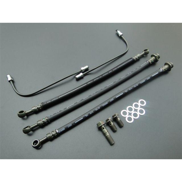 0886□CB400F/CB350F ブレーキホース黒フルセット☆ダブルディスク用