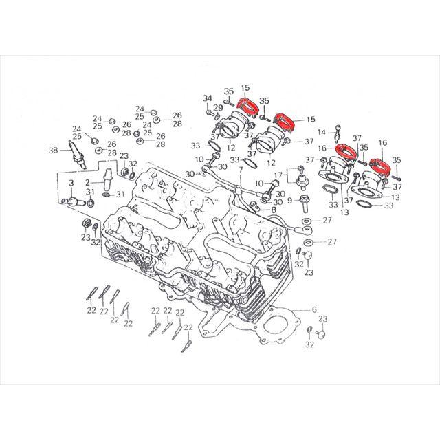 2710□CBX400F 純正キャブレター・インシュレーターバンドセット