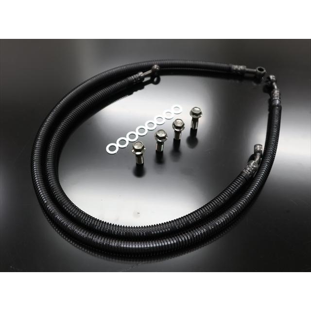 8953□Z400FX(E4) 前後ブレーキホースセット黒色シングルディスク用