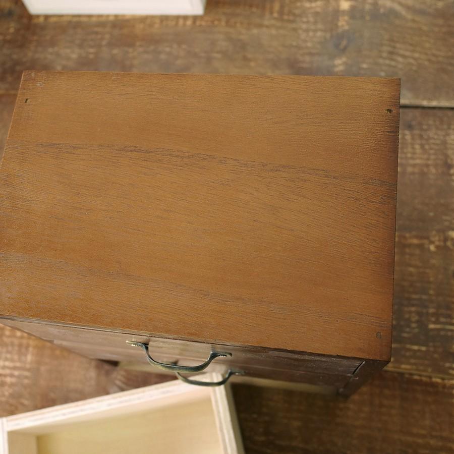 引き出し収納 小物入れ 木製 3段 チェスト No.2 アンティーク 救急箱