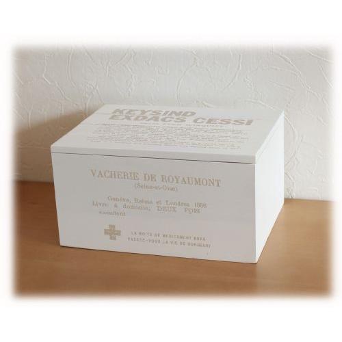 【週末セール現品特価】蓋付き木製収納ボックス　ホワイト 薔薇柄ペイントふりふり蓋 ニトリ（NITORI） 収納BOX 蓋付き(ハナガラ ホワイト) デコホーム