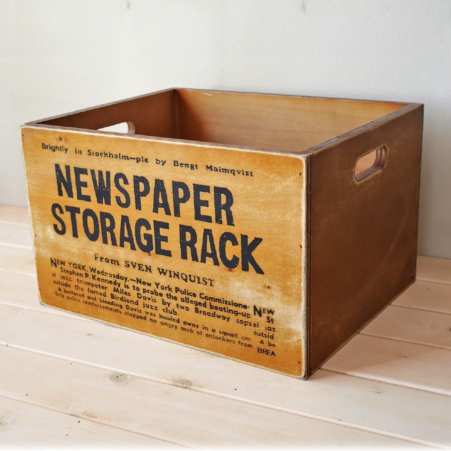 木箱 収納ボックス 木製ストッカー アンティーク 取っ手付き BREA