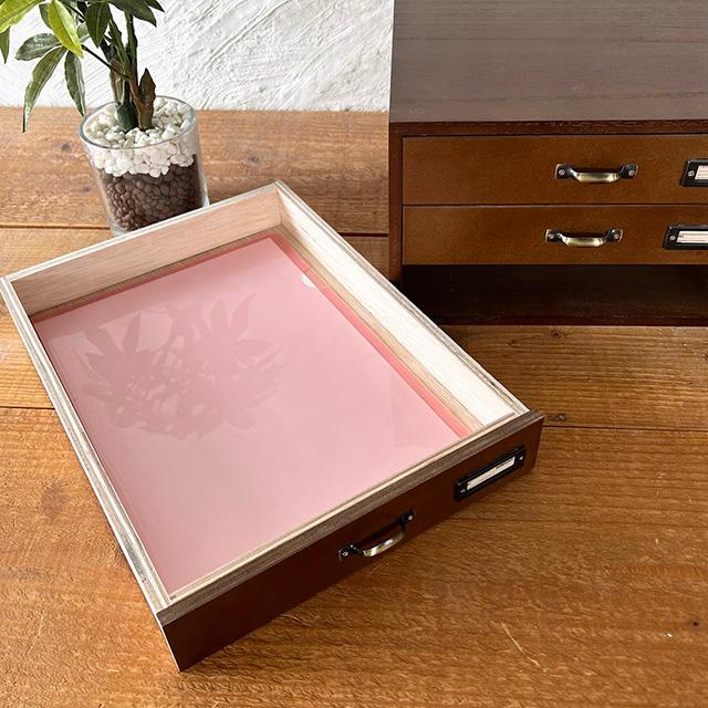 書類ケースA4 木製 引き出し収納 レターケース アンティーク ダーク