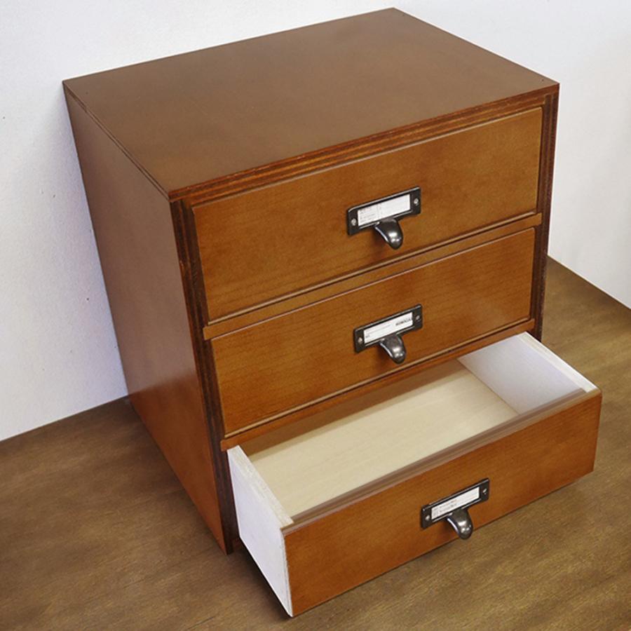 引き出し収納 チェスト3段 木製 アンティーク 救急箱 裁縫箱 BREA