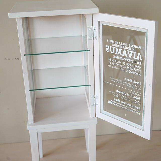 木製 アンティーク ガラスミニキャビネット ジュエリーケース