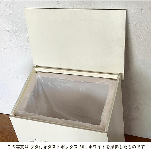 ゴミ箱 おしゃれ 45リットル ダストボックス 木製 フタ付き ツートンカラー ダークブラウン 日本製 BREAの画像