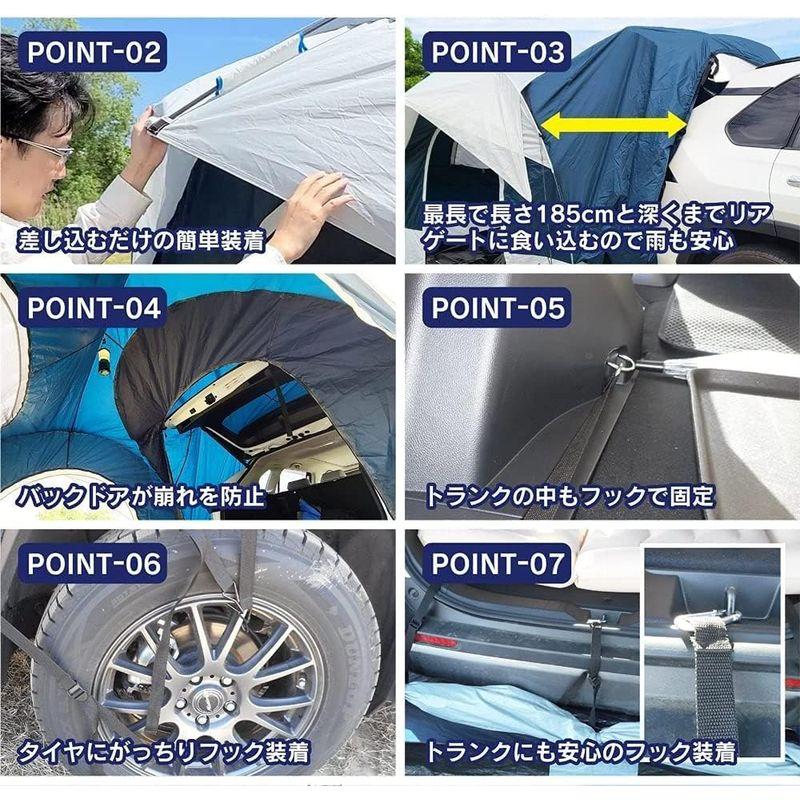 LandField ランドフィールド リアゲート ハッチバックテント 車中泊テント 車と連結 屋根シート付 汎用タイプ LF-CHT020- ランドフィールド リアゲート ハッチバックテント 車中泊テント 車と連結 屋根シート付 汎用タイプ LF CHT020