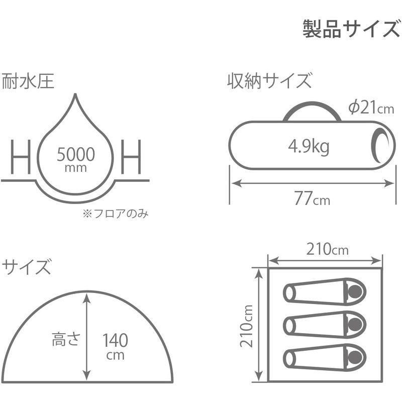 DOD(ディーオーディー) カンガルーテント 3人用 キャンプ&ハイキング M コットン100%生地 ワンタッチ構造 グランドシート付き T ディーオーディー カンガルーテント 3人用 キャンプ&ハイキング コットン100%生地 ワンタッチ構造 グランドシート付き