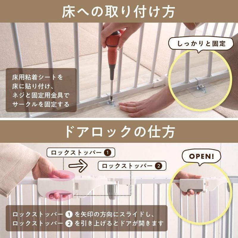 Petrasia ペット用サークル ドア付 折りたたみ可能 フェンス 室内 屋外 広い ケージ ゲート 犬 猫 小型犬 飼育 プレイサークル ペット用サークル ドア付 折りたたみ可能 フェンス 室内 屋外 広い ケージ ゲート 小型犬 飼育 プレイサークル Point
