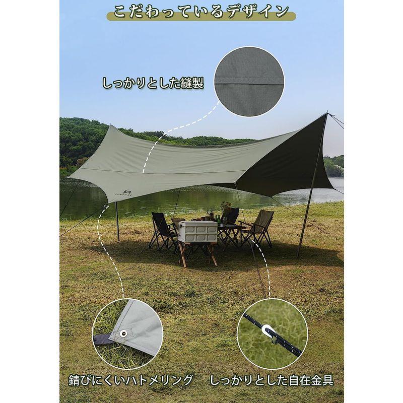 TOMOUNT タープ tc 八角形 ポリコットン タープ 5m 焚き火可