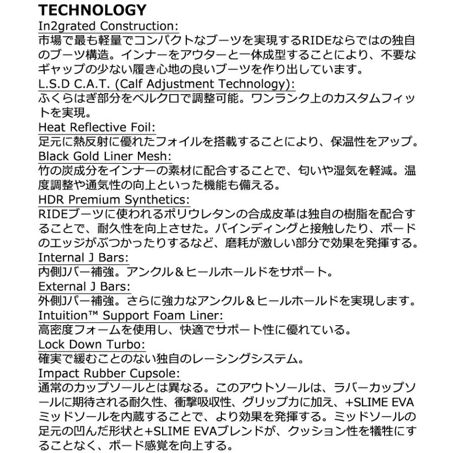 24-25 RIDE/ライド LASSO ラッソ メンズ ブーツ ダブルボア BOA 熱成型対応 スノーボード 2025 |  | 07