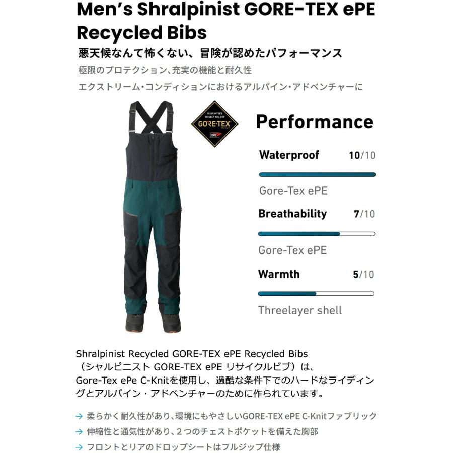 24-25 JONES/ジョーンズ SHRALPINIST GORE-TEX ePE RECYCLED bibs