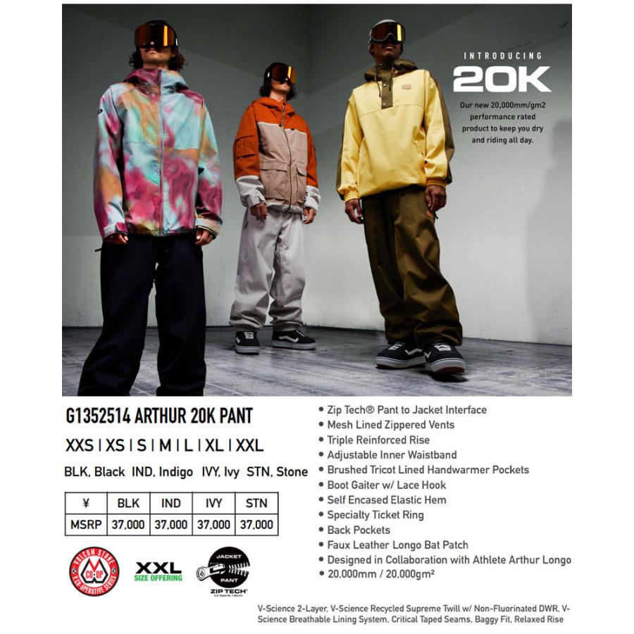 VOLCOM 24-25 VOLCOM/ボルコム ARTHUR 20K pant メンズ VOLCOM 24-25 VOLCOM/ボルコム ARTHUR 20K pant メンズ
