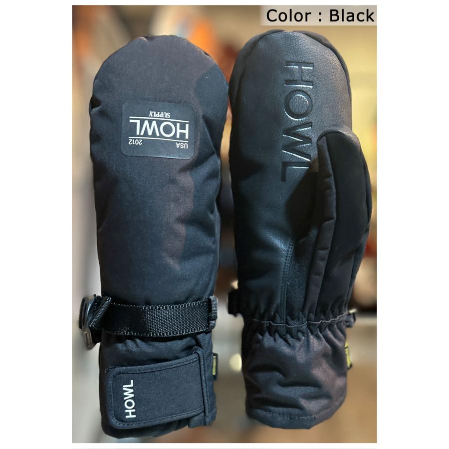 HOWL Fairbanks ブラックミトングローブ 23-24 HOWL / ハウル FAIRBANKS mitt ミトングローブ 手袋 メンズ