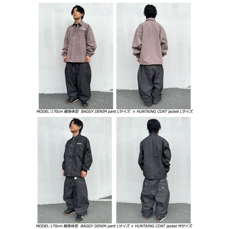 REPUBLIC&co ブラックデニム　スノーボードウェア上下セット REPUBLIC&co ブラックデニムスノーボードウェア上下セット