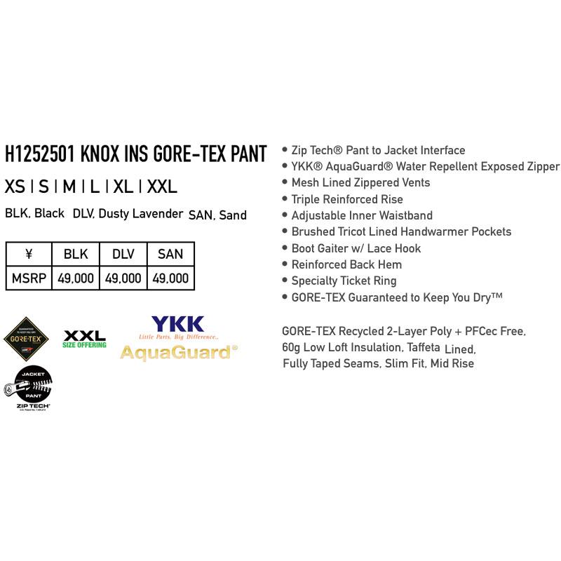 VOLCOM（ボルコム） 24-25 VOLCOM/ボルコム KNOX INS GORE-TEX pant