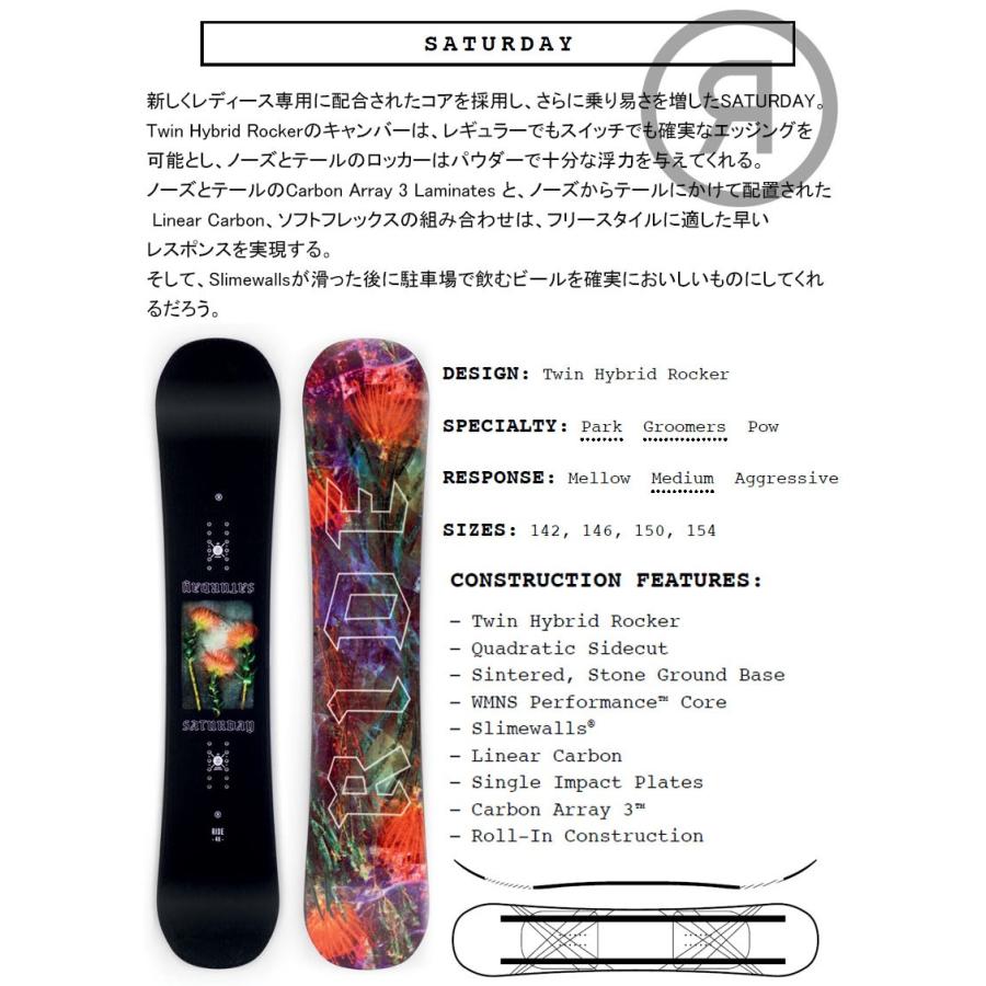 特典付き 19 Ride ライド Saturday サタデー レディース 板 スノーボード Breakout 通販 Paypayモール