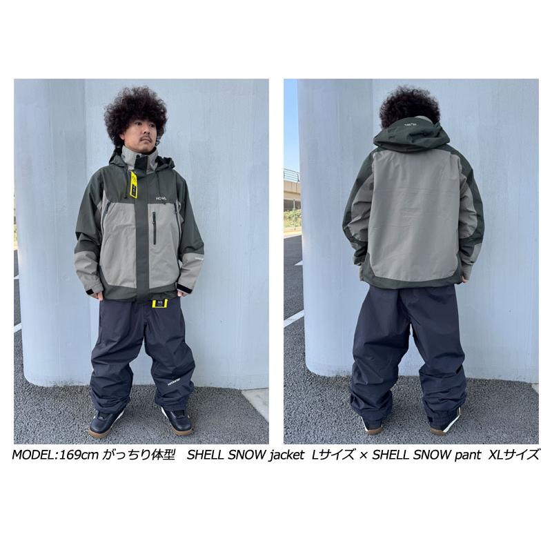 HOWL スノーボードウェア ブラック 23-24 HOWL/ハウル SHELL SNOW jacket メンズ レディース 防水