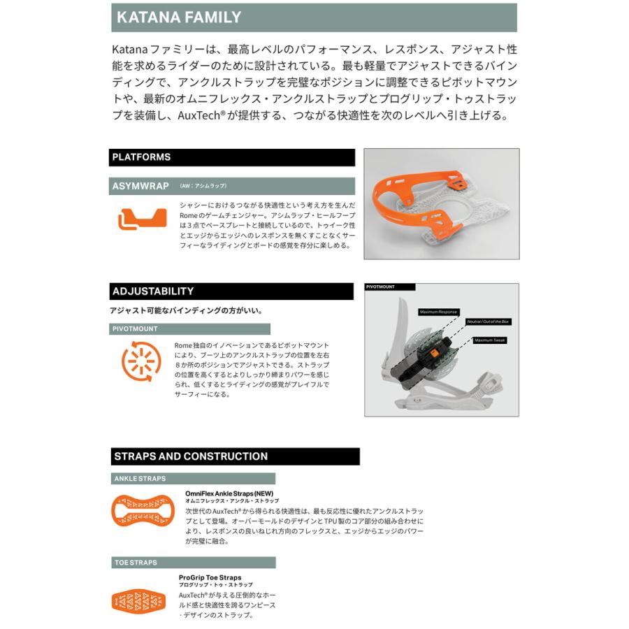 【新品未使用】ROME Katana AW FASE M/Lサイズ 早期購入】 ROME ローム スノーボード バインディング