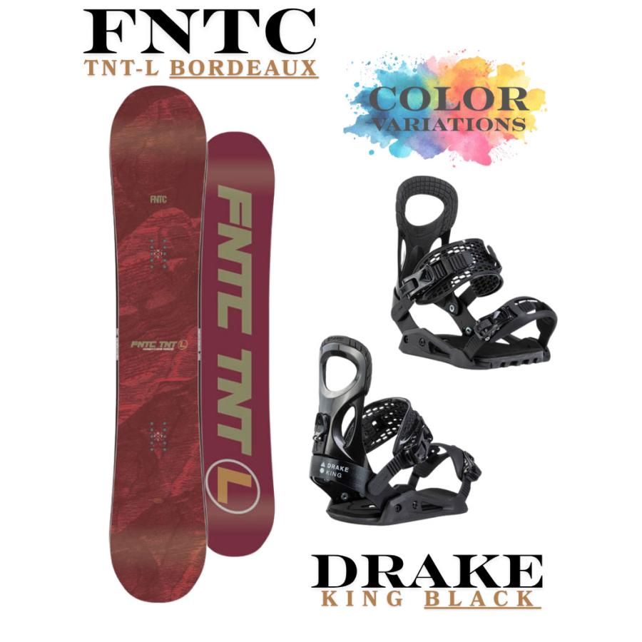 FNTC TNTR 150cm スノーボード DRAKE KING ビンディング DRAKE（ドレイク） 26-27 FNTC TNT-L bordeaux × DRAKE KING