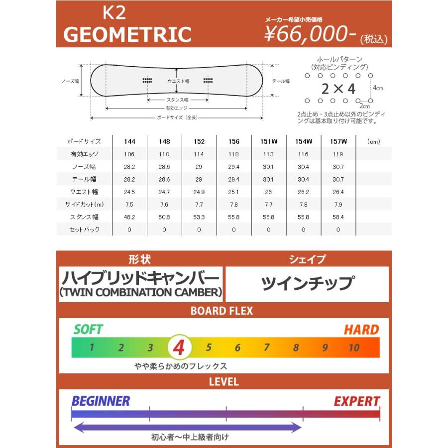 24-25 K2 / ケーツー GEOMETRIC ジオメトリック メンズ レディース スノーボード 板 2025_5